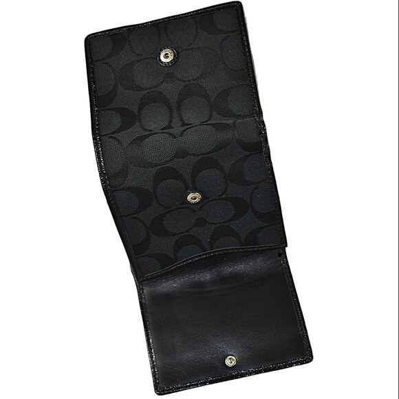 Coach Soho Pleated Signature “C” Black Jacquard Bifold Envelope Wallet - Picture 4 of 6
